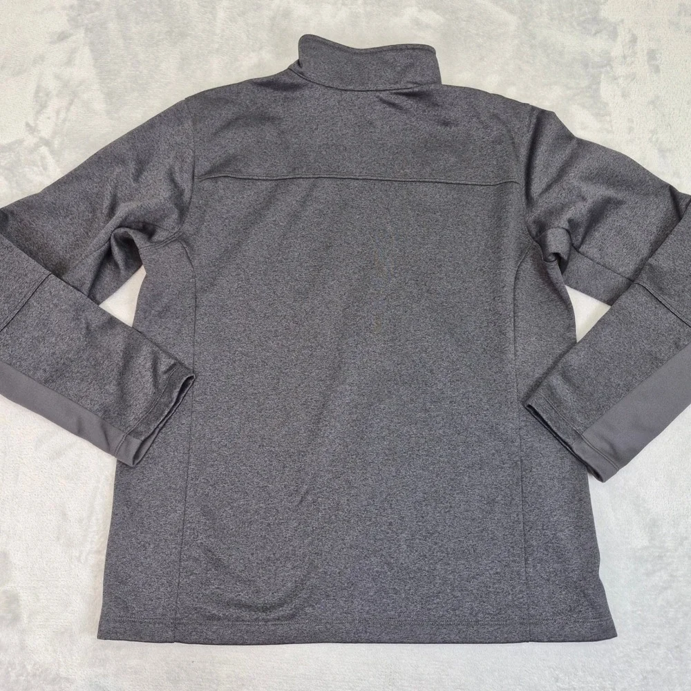 The North Face Mens L Quarter Zip Fleece Pullover Grey Red CY1061 Sweater
